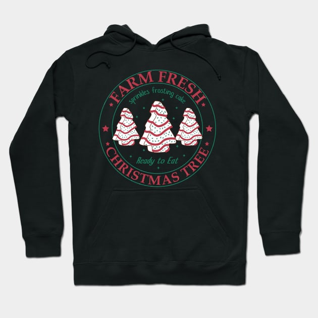 Cute Farm Fresh Christmas Tree Cake, Vintage Logo Hoodie by NearlyNow